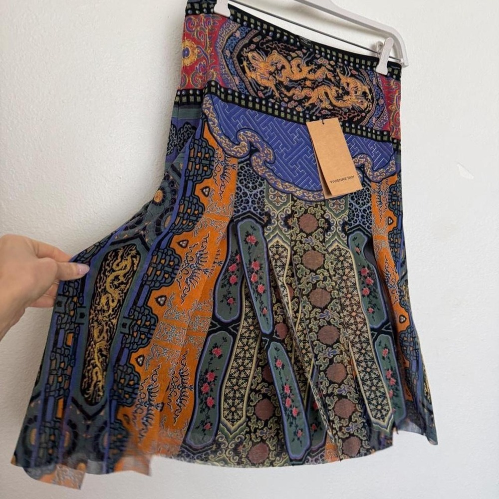 Vivienne Tam 90s Archive Dragon Print Power Mesh Skirt NWT Size 3 - Picture 5 of 11
